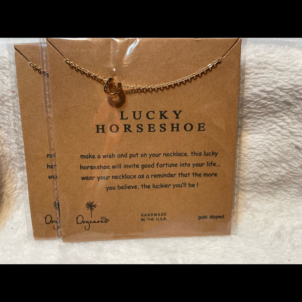 Lucky Horse Shoe Dogeared Gold Dipped Necklace